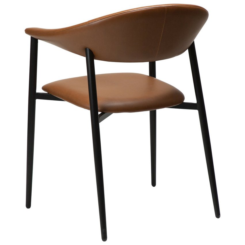 Chaise vintage métal et cuir marron SMART